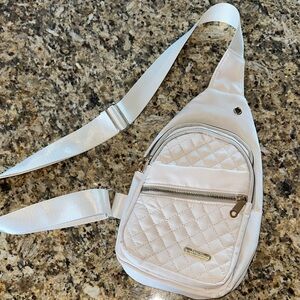 Chic White Quilted Backpack